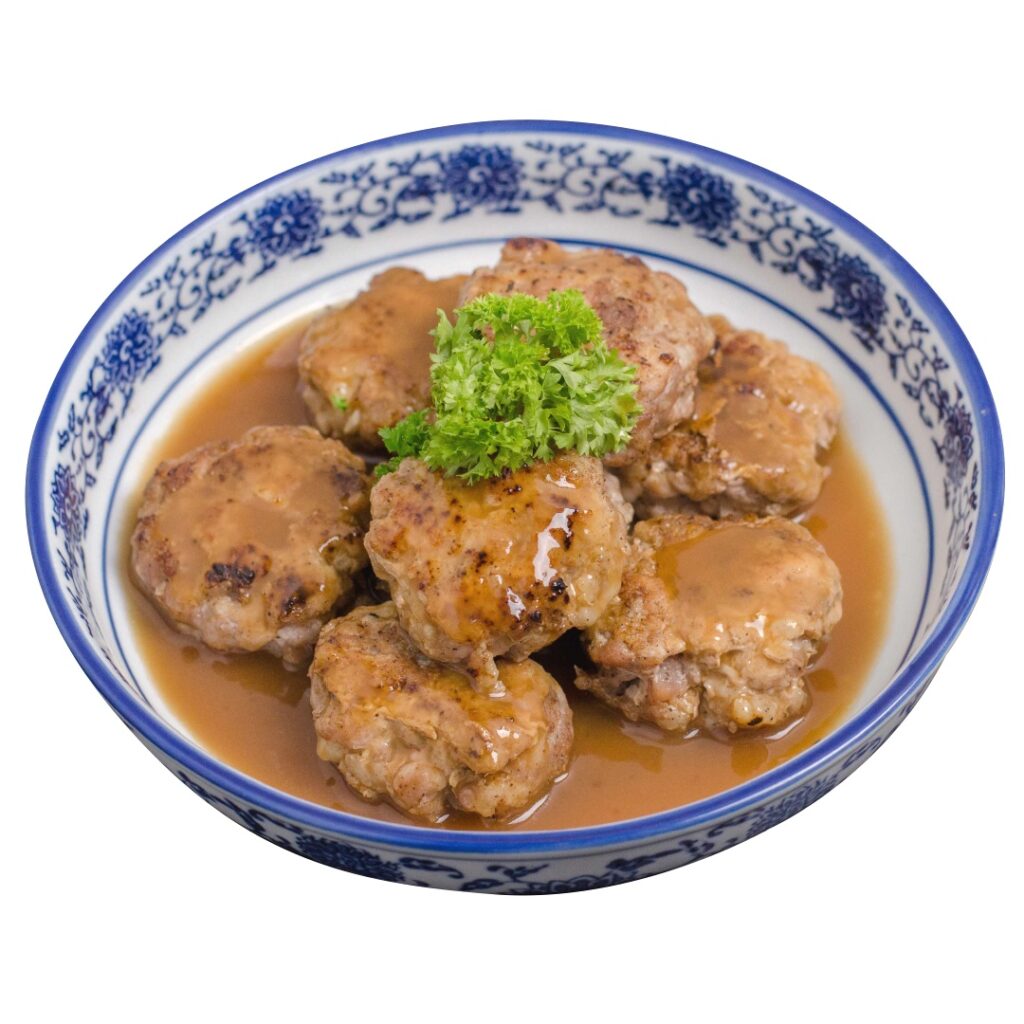 黑椒大葱煎肉饼 black pepper meatball png